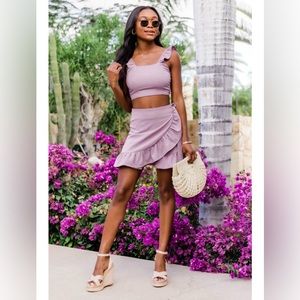 Meant to be top & skirt set 💜 Mauve purple small